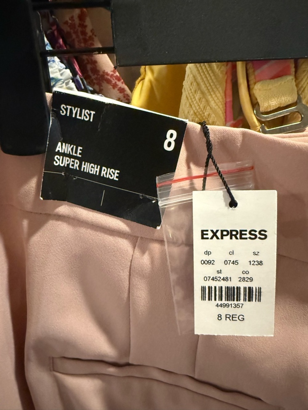 Express Super High-Waist Ankle Pants in Ballet Pink - Picture 7 of 8